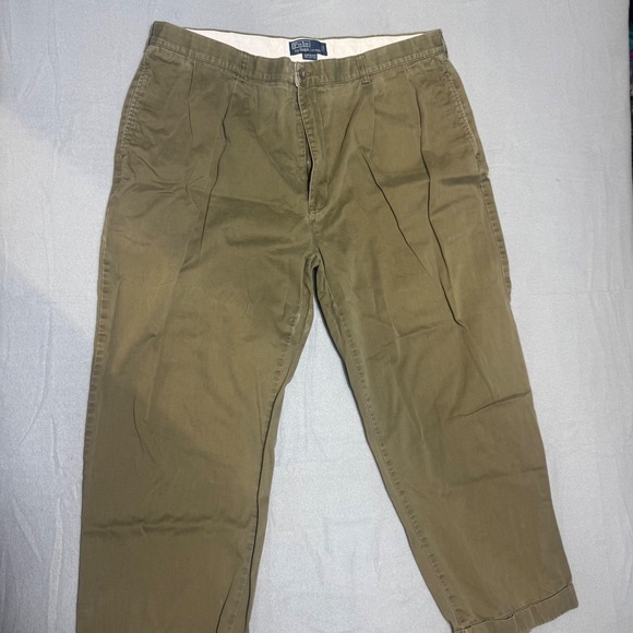 Polo Ralph Lauren Other - Polo Ralph Lauren Hammond Pant Mens Chino 42x30 Olive Fair Pleated Faded MA399